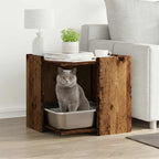 Recinto Lettiera Gatti Legno Vecchio 53x53x51 cm in Truciolato