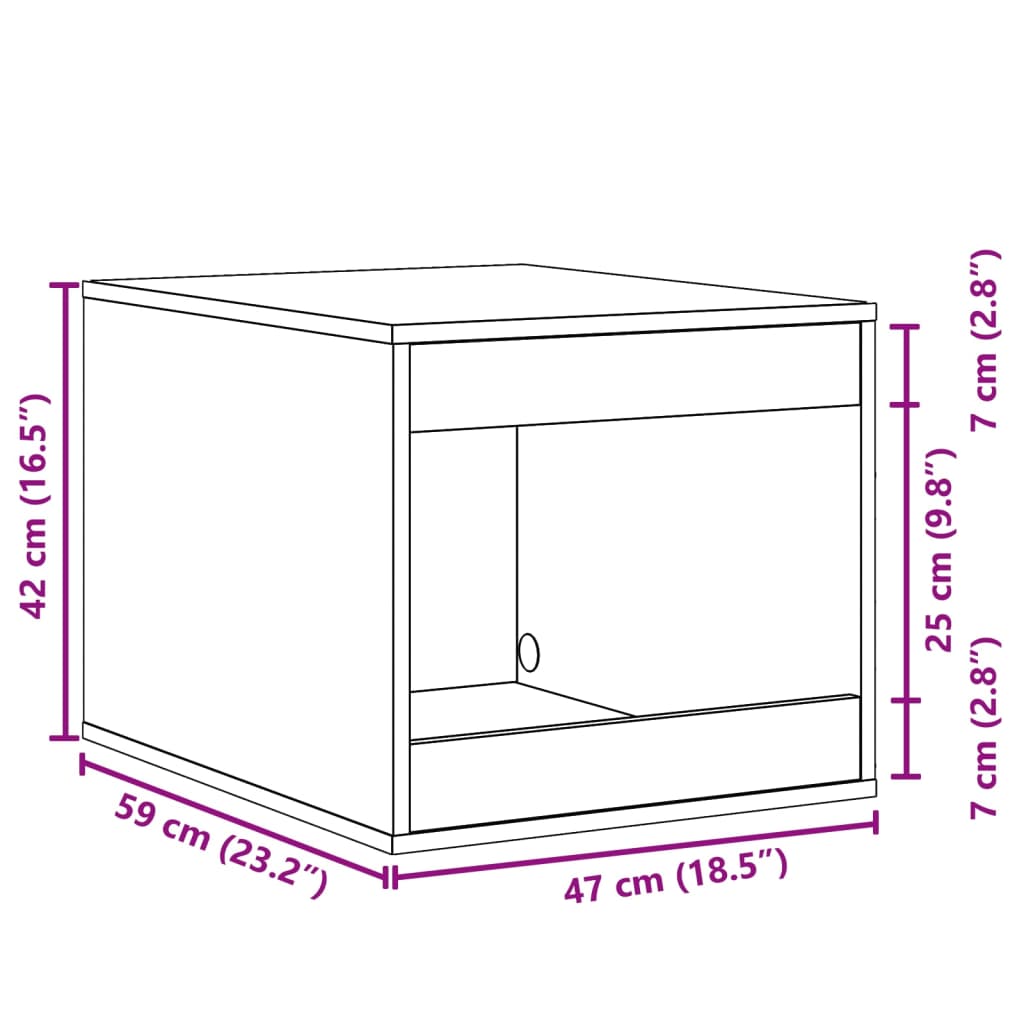 Recinto Lettiera Gatti Rovere Fumo 47x59x42 cm in Truciolato