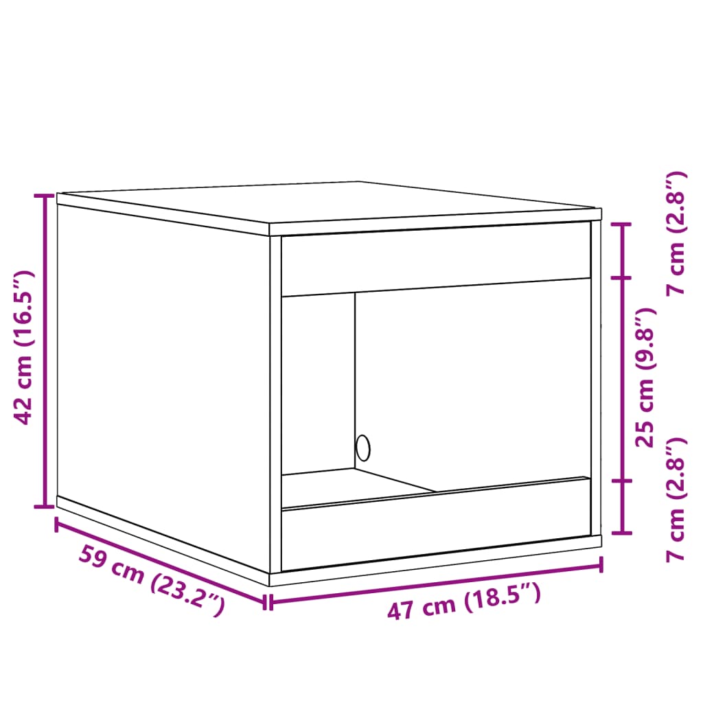 Recinto Lettiera Gatti Legno Vecchio 47x59x42 cm in Truciolato