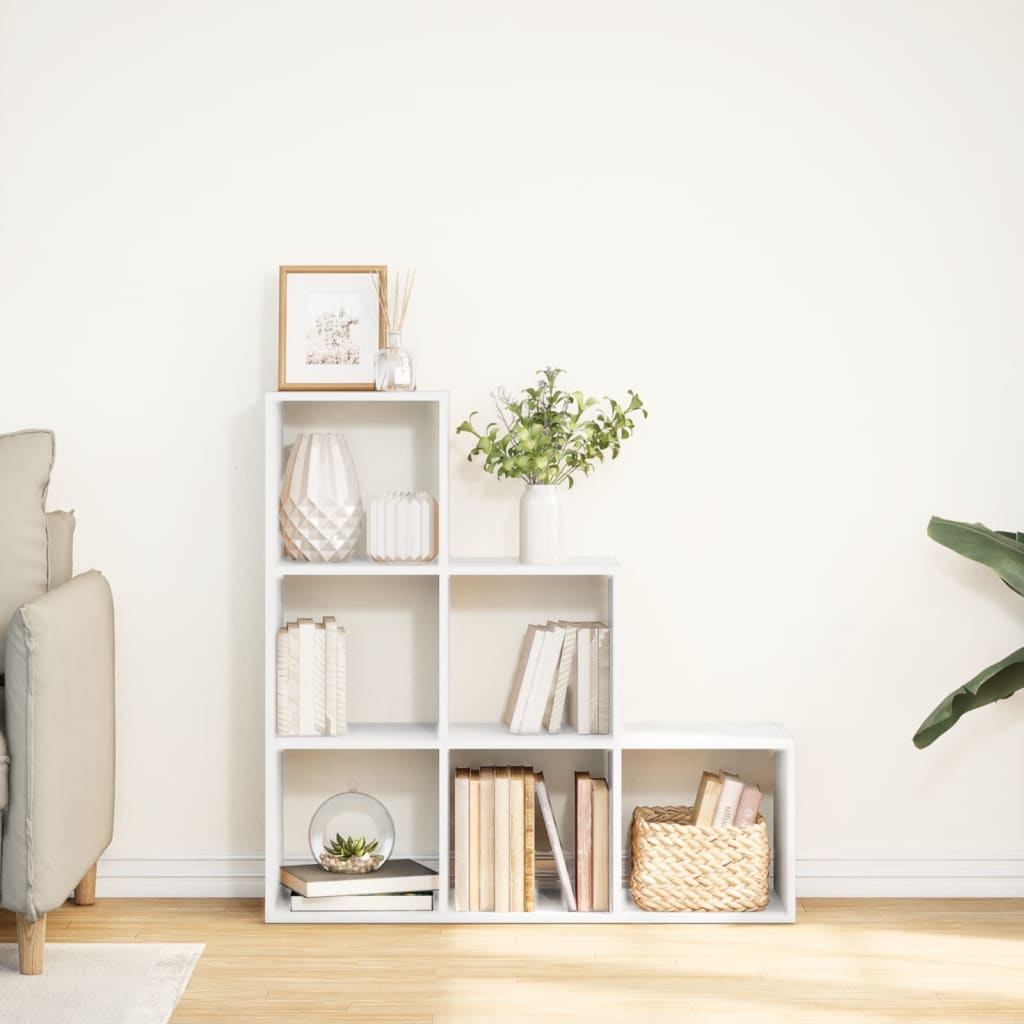 Libreria divisoria a 3 ripiani bianca 99x29x99 cm in legno ingegnerizzato