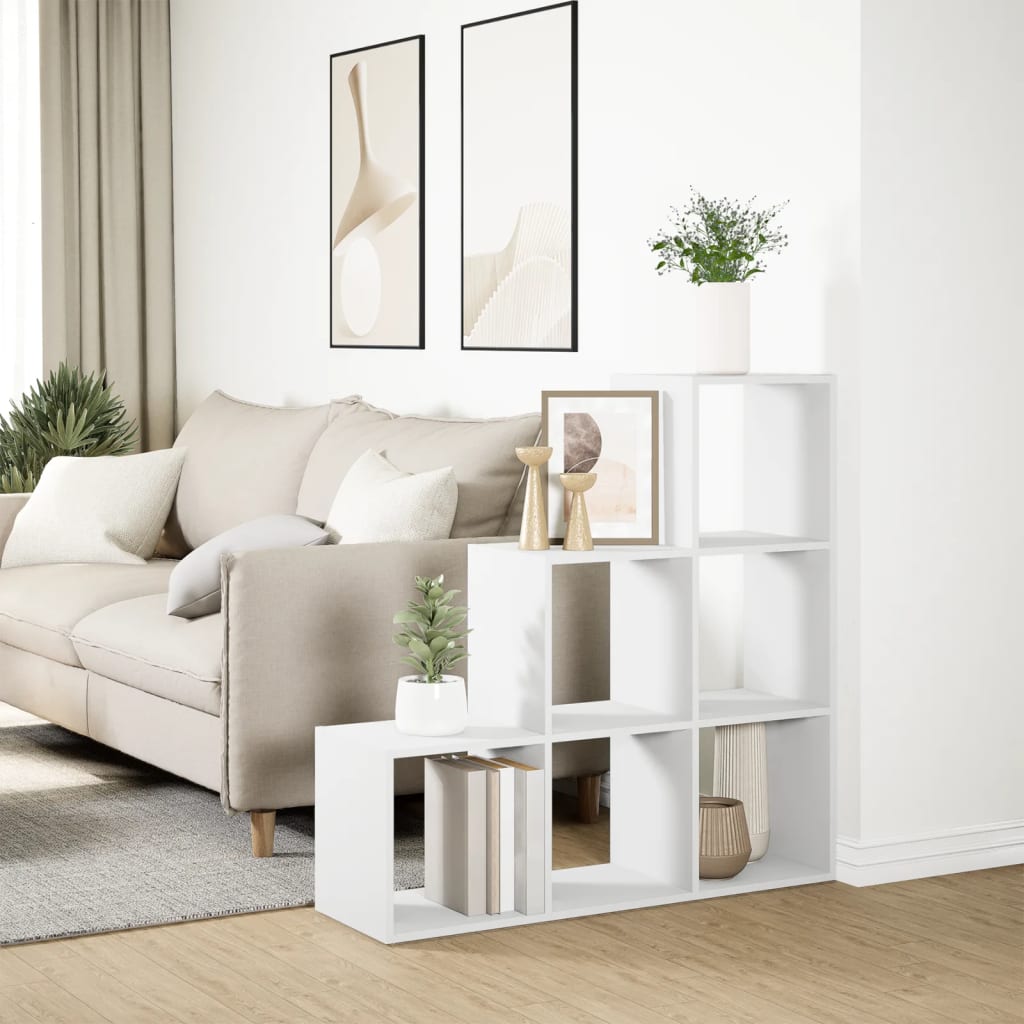Libreria divisoria a 3 ripiani bianca 99x29x99 cm in legno ingegnerizzato