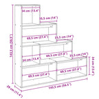 Libreria a 4 Ripiani Legno Vecchio 143,5x29x143,5 cm Truciolato