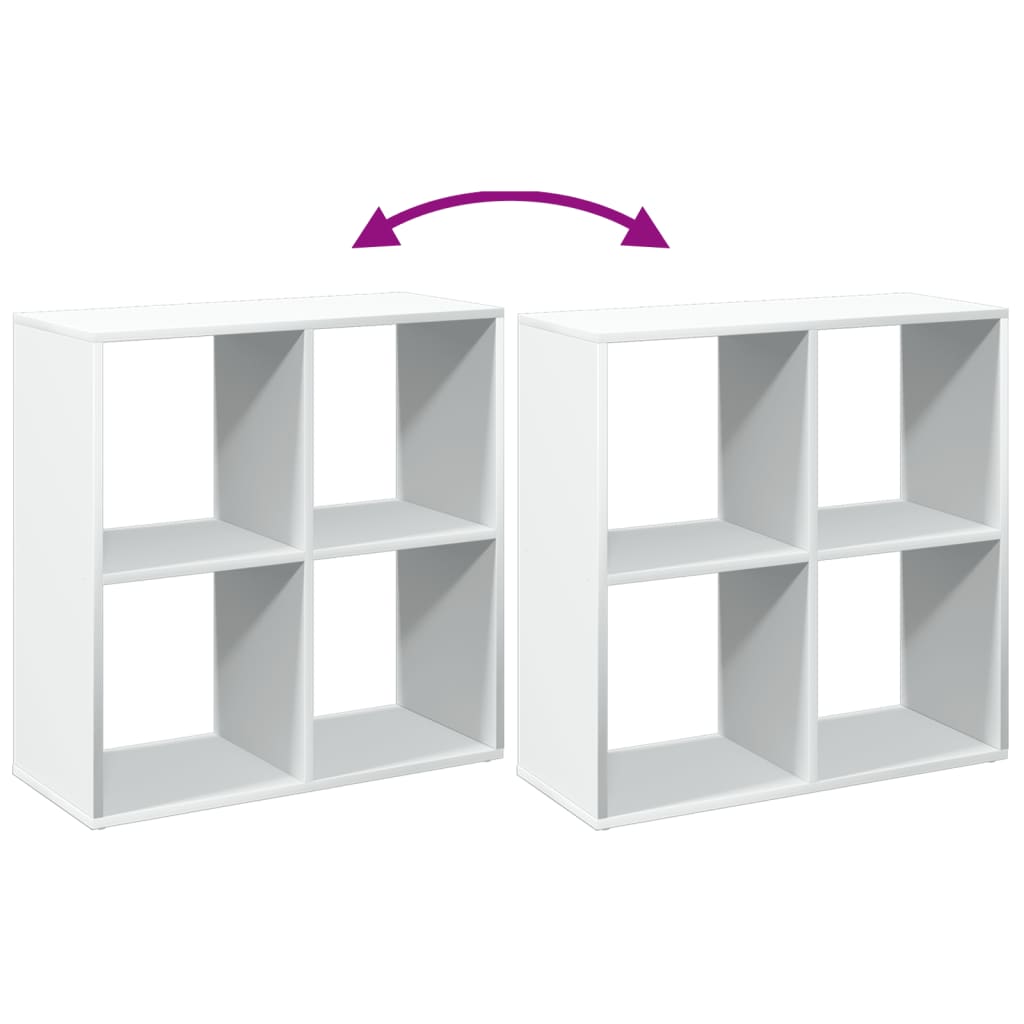 Libreria divisoria bianca 69,5x29x69,5 cm in legno ingegnerizzato