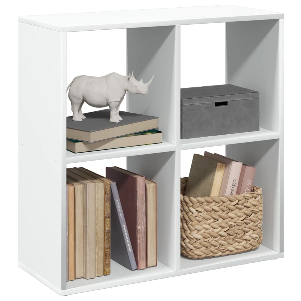 Libreria divisoria bianca 69,5x29x69,5 cm in legno ingegnerizzato