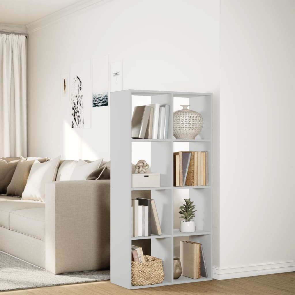 Libreria divisoria bianca 69,5x29x137,5 cm in legno ingegnerizzato