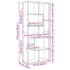 Libreria Divisorio Bianca 67x25x161,5 cm in Truciolato