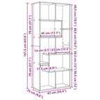 Libreria Divisorio Rovere Sonoma 67x25x161,5 cm in Truciolato