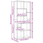 Libreria Divisorio Legno Antico 67x25x161,5 cm in Truciolato