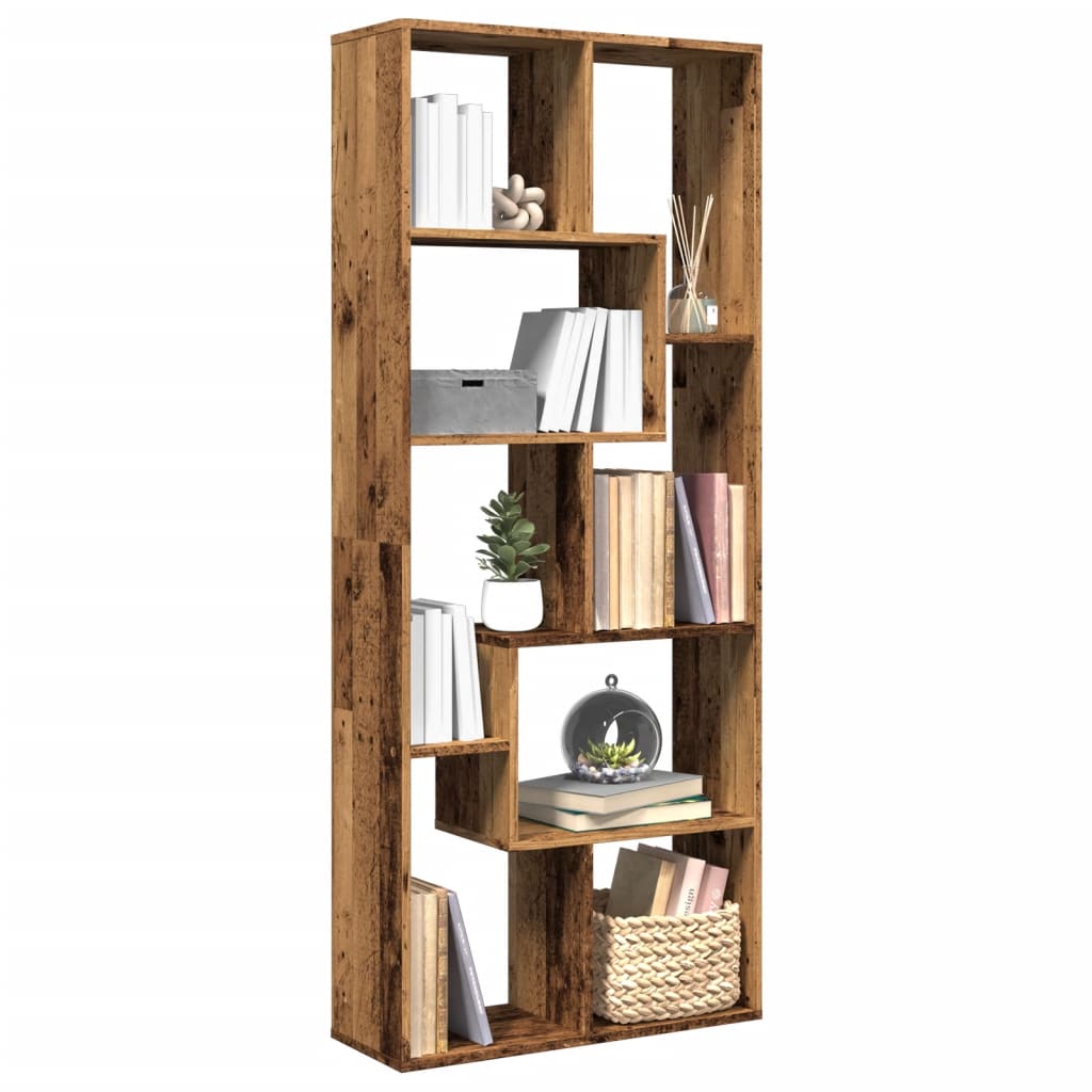 Libreria Divisorio Legno Antico 67x25x161,5 cm in Truciolato