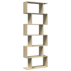 Libreria Divisorio 6 Ripiani Sonoma 70x24x193 cm in Truciolato