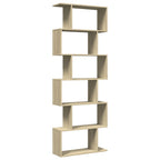 Libreria Divisorio 6 Ripiani Sonoma 70x24x193 cm in Truciolato