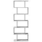 Libreria Divisorio 6Piani Grigio Cemento 70x24x193cm Truciolato