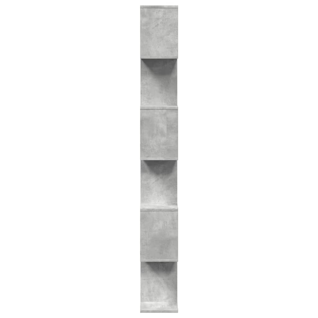 Libreria Divisorio 6Piani Grigio Cemento 70x24x193cm Truciolato