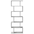 Libreria Divisorio 6Piani Grigio Sonoma 70x24x193cm Truciolato