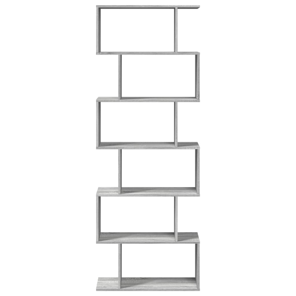 Libreria Divisorio 6Piani Grigio Sonoma 70x24x193cm Truciolato