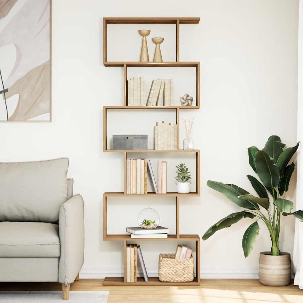 Libreria 6 Ripiani Rovere Artigianale 70x24x193 cm Truciolato