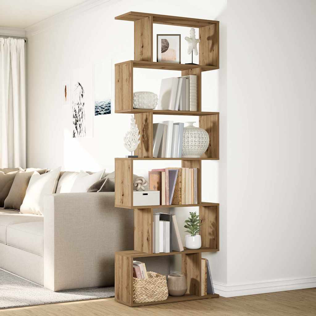 Libreria 6 Ripiani Rovere Artigianale 70x24x193 cm Truciolato