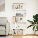 Libreria divisoria per ambienti a 5 ripiani bianca 70x24x161 cm in legno ingegnerizzato