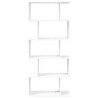 Libreria divisoria per ambienti a 5 ripiani bianca 70x24x161 cm in legno ingegnerizzato