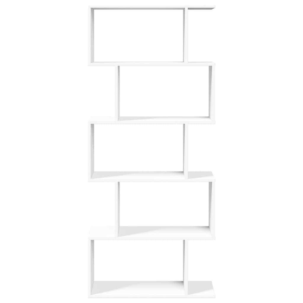Libreria divisoria per ambienti a 5 ripiani bianca 70x24x161 cm in legno ingegnerizzato