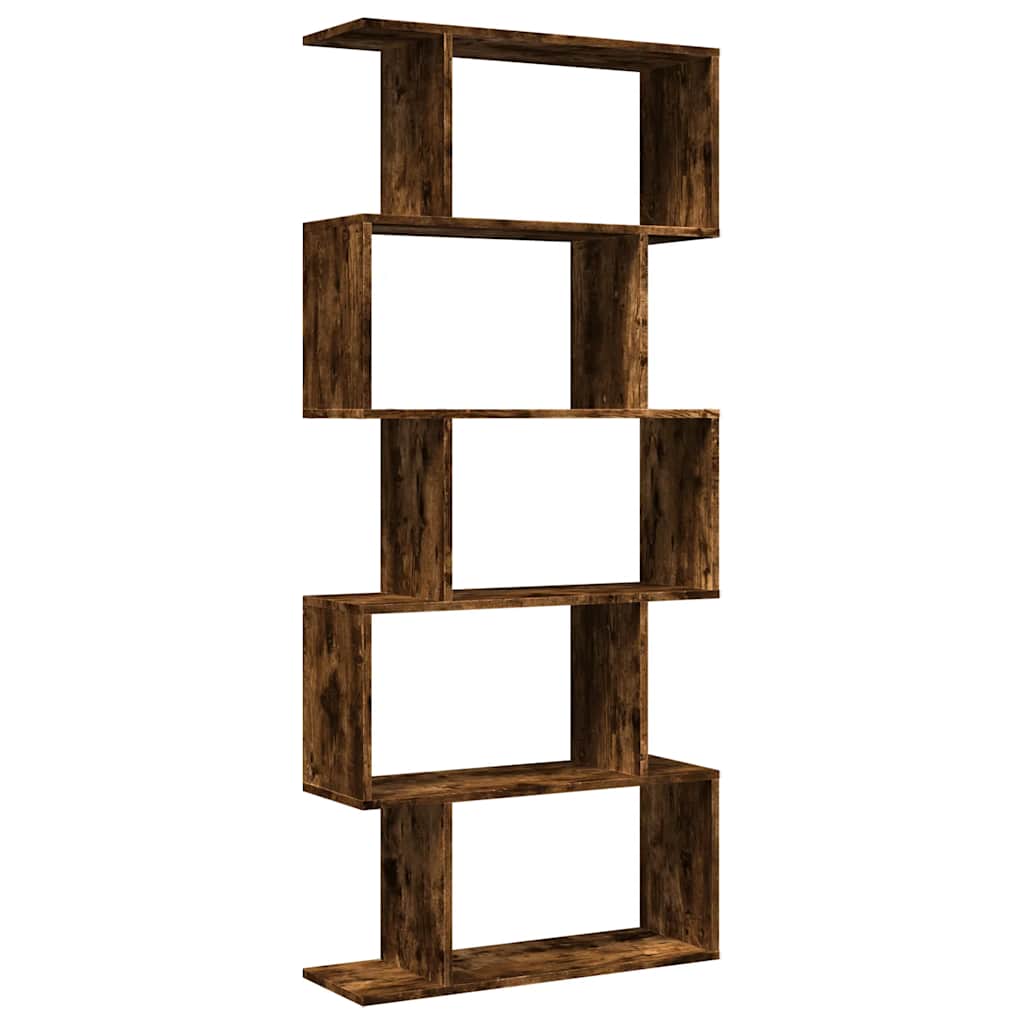 Libreria 5 Ripiani Rovere Fumo 70x24x161 cm in Truciolato