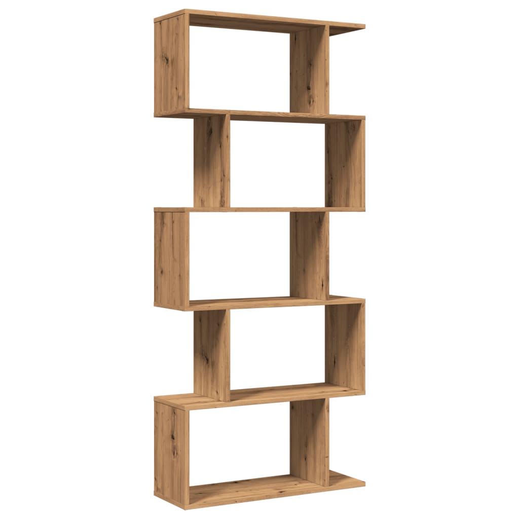 Libreria 5 Ripiani Rovere Artigianale 70x24x161 cm Truciolato