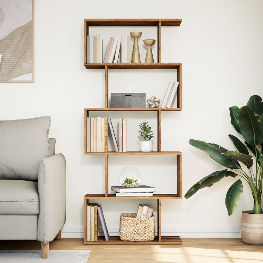 Libreria 5 Ripiani Rovere Artigianale 70x24x161 cm Truciolato