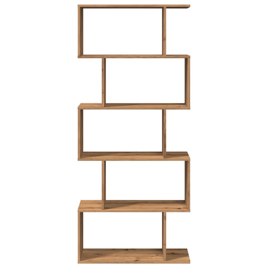 Libreria 5 Ripiani Rovere Artigianale 70x24x161 cm Truciolato