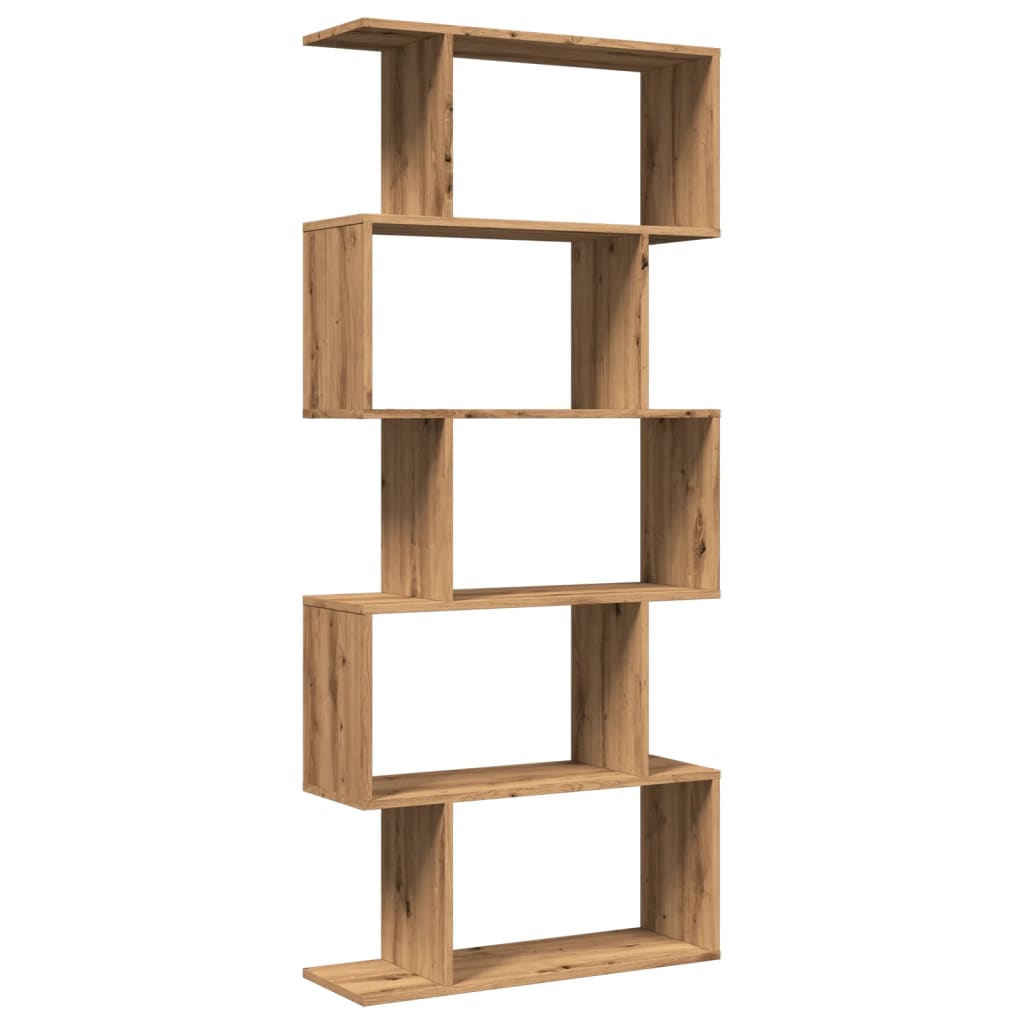 Libreria 5 Ripiani Rovere Artigianale 70x24x161 cm Truciolato