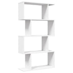 Libreria divisoria a 4 ripiani bianca 70x24x129 cm in legno ingegnerizzato