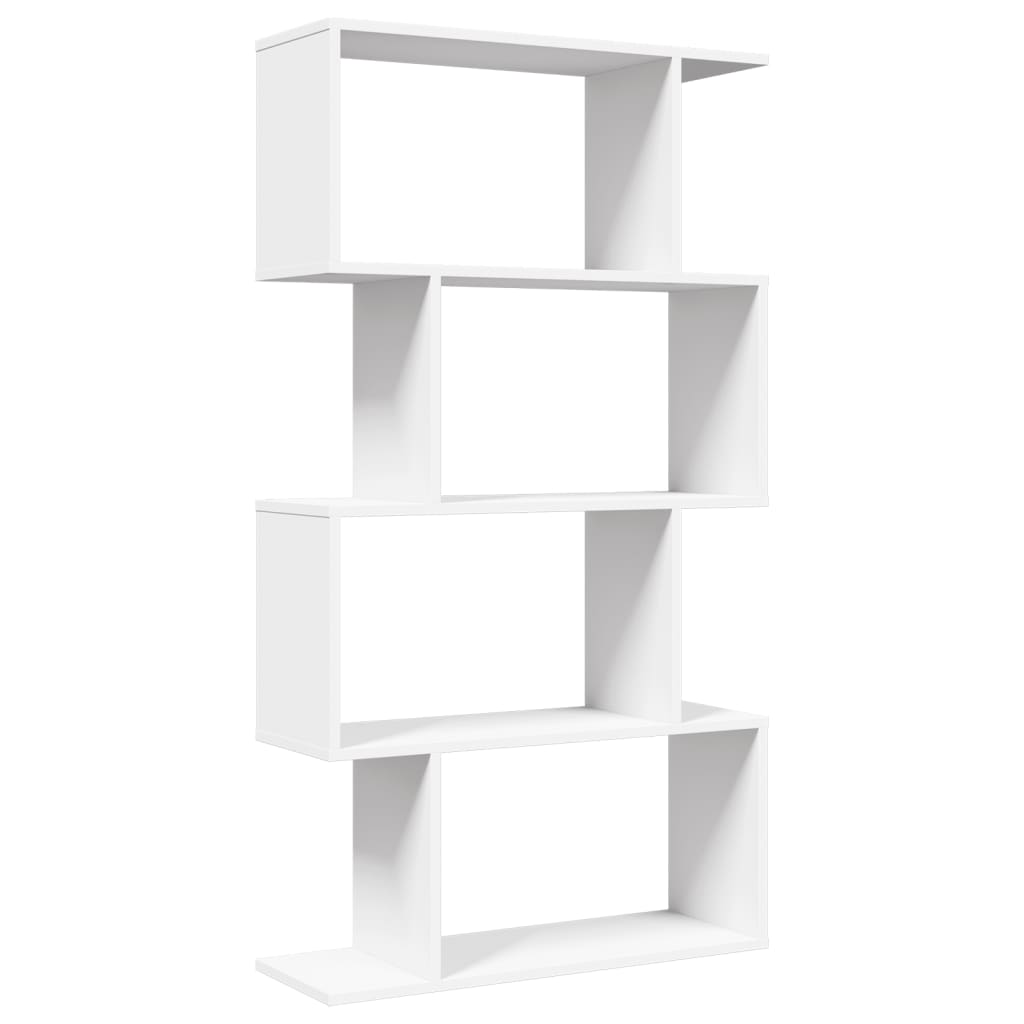 Libreria divisoria a 4 ripiani bianca 70x24x129 cm in legno ingegnerizzato