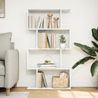 Libreria divisoria a 4 ripiani bianca 70x24x129 cm in legno ingegnerizzato