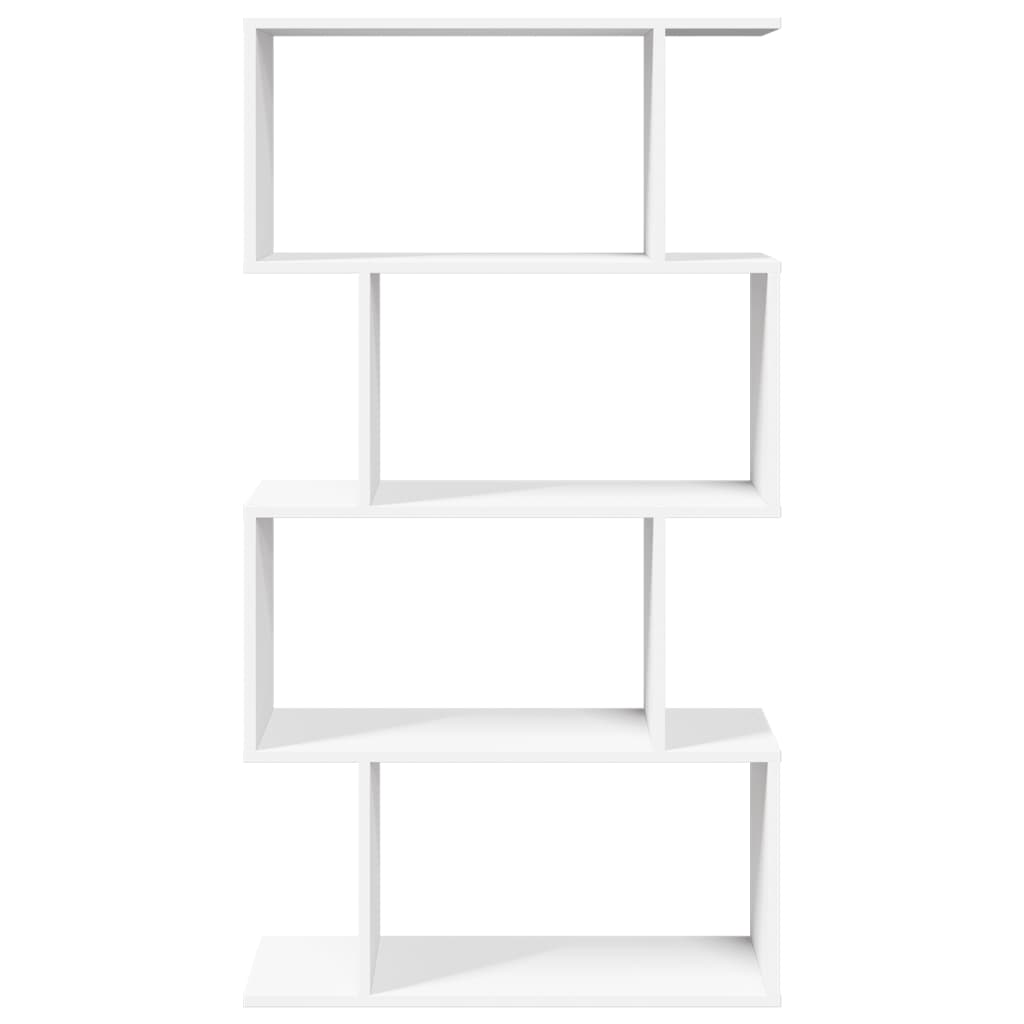 Libreria divisoria a 4 ripiani bianca 70x24x129 cm in legno ingegnerizzato