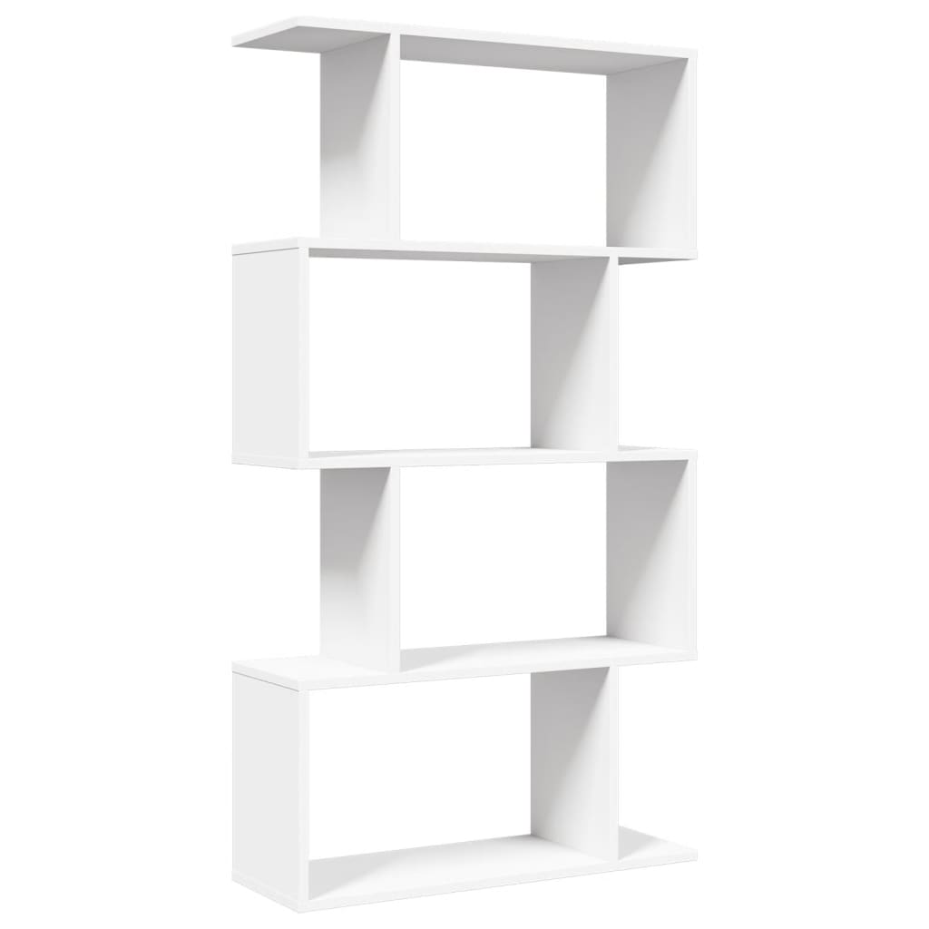 Libreria divisoria a 4 ripiani bianca 70x24x129 cm in legno ingegnerizzato
