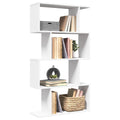 Libreria divisoria a 4 ripiani bianca 70x24x129 cm in legno ingegnerizzato