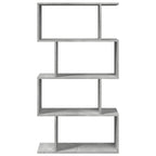 Libreria Divisorio 4 Ripiani Grigio 70x24x129 cm Truciolato