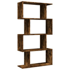 Libreria 4 Ripiani Rovere Fumo 70x24x129 cm in Truciolato