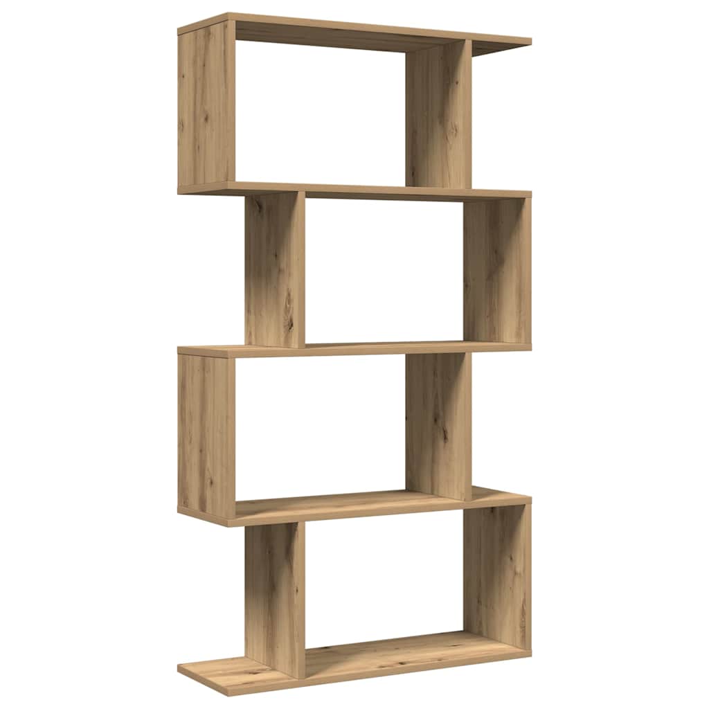 Libreria 4 Ripiani Rovere Artigianale 70x24x129 cm Truciolato