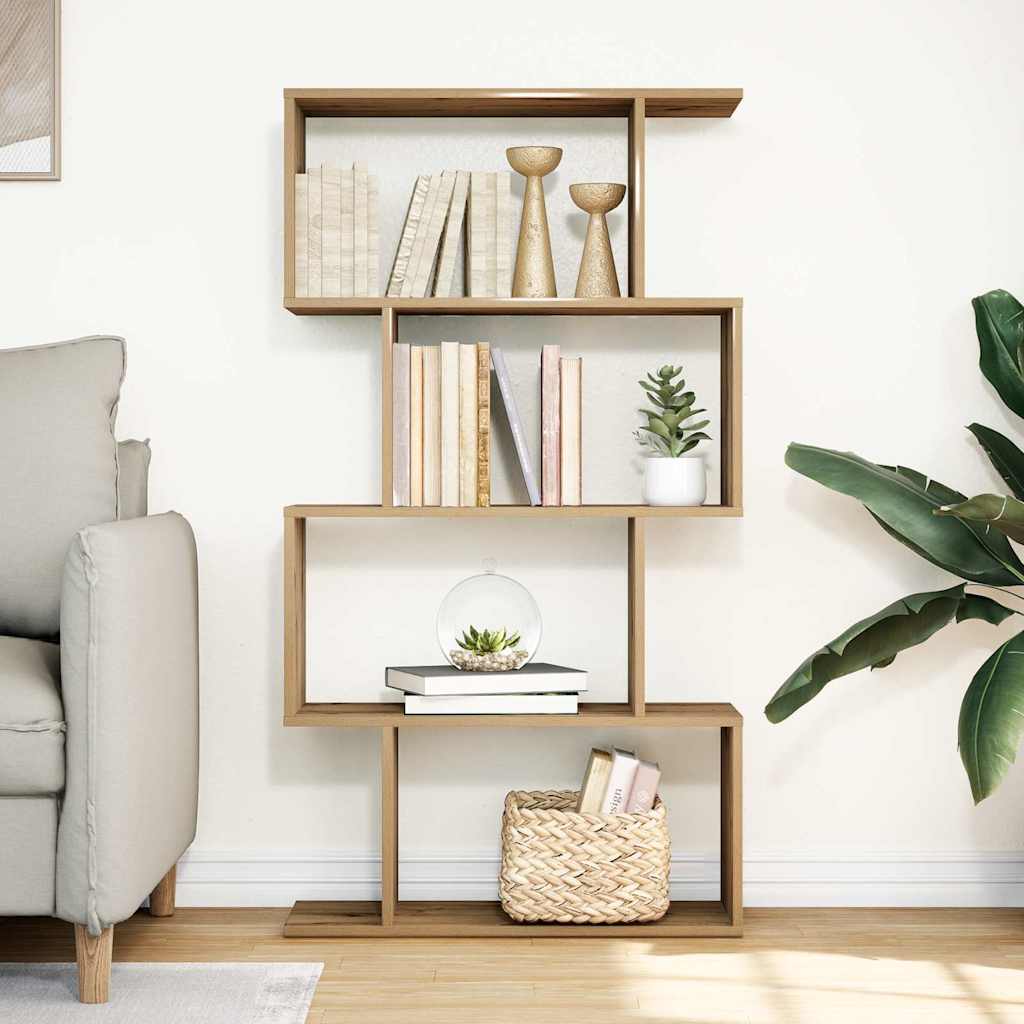 Libreria 4 Ripiani Rovere Artigianale 70x24x129 cm Truciolato