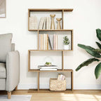 Libreria 4 Ripiani Rovere Artigianale 70x24x129 cm Truciolato