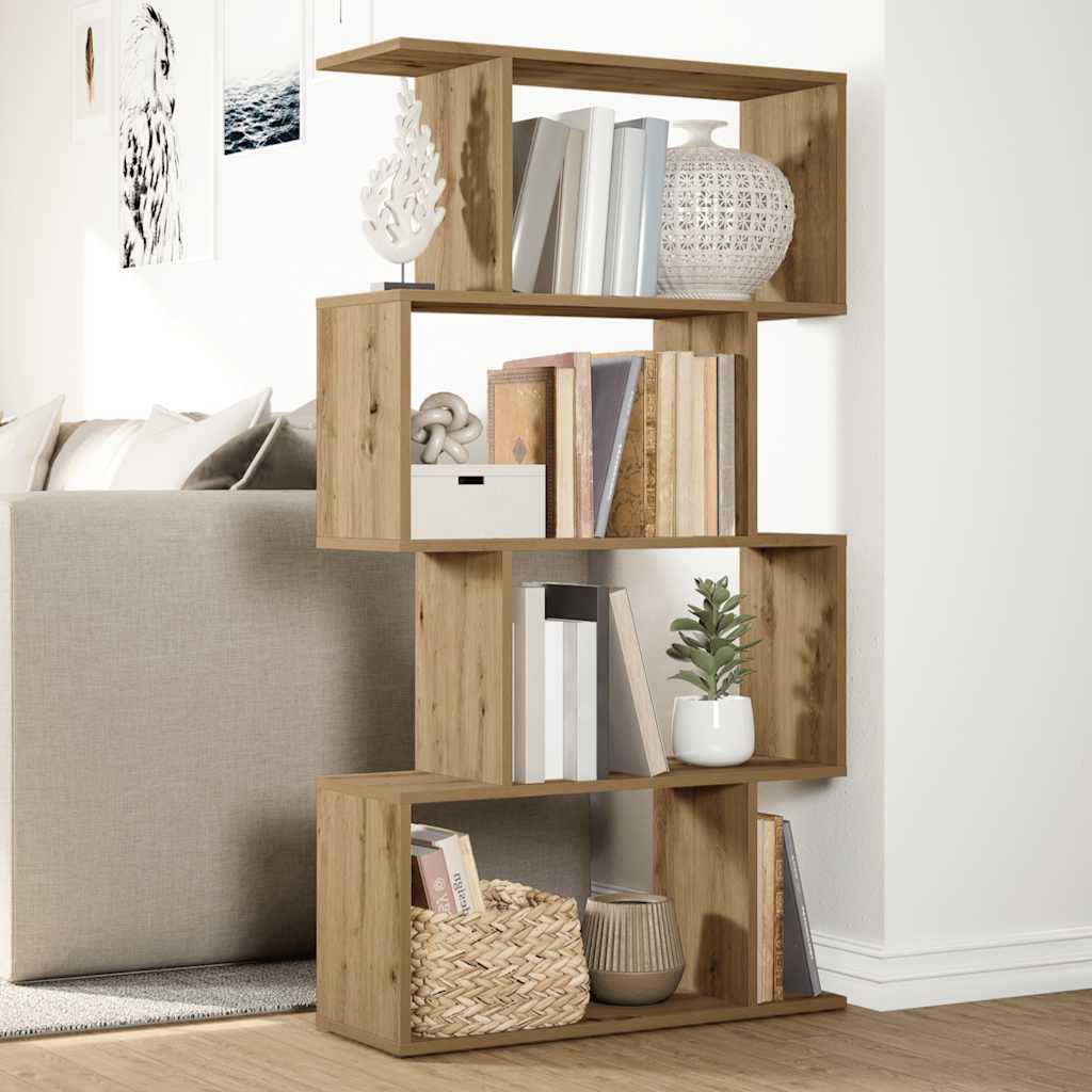 Libreria 4 Ripiani Rovere Artigianale 70x24x129 cm Truciolato
