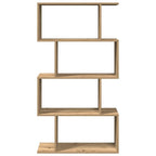 Libreria 4 Ripiani Rovere Artigianale 70x24x129 cm Truciolato