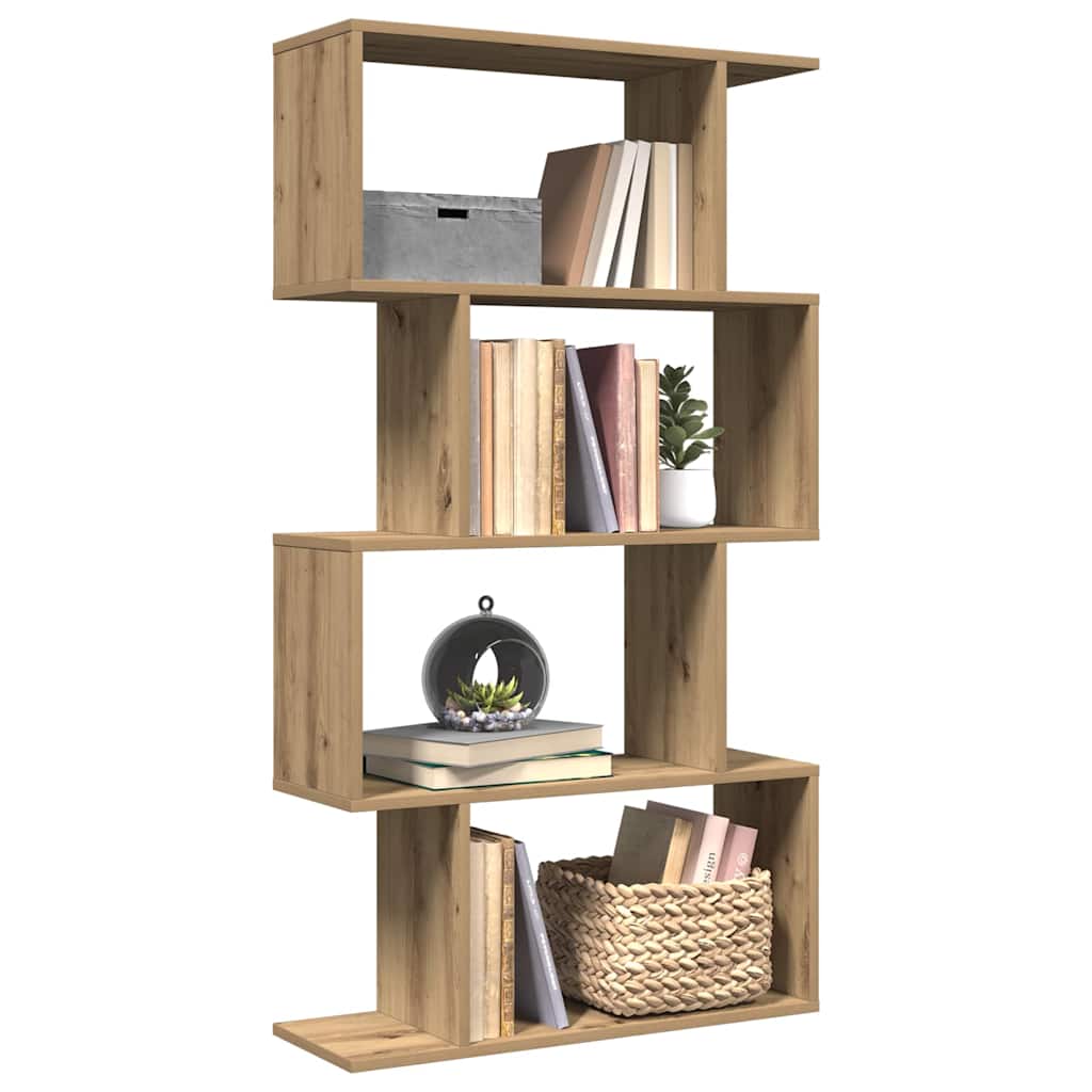Libreria 4 Ripiani Rovere Artigianale 70x24x129 cm Truciolato