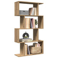 Libreria 4 Ripiani Rovere Artigianale 70x24x129 cm Truciolato