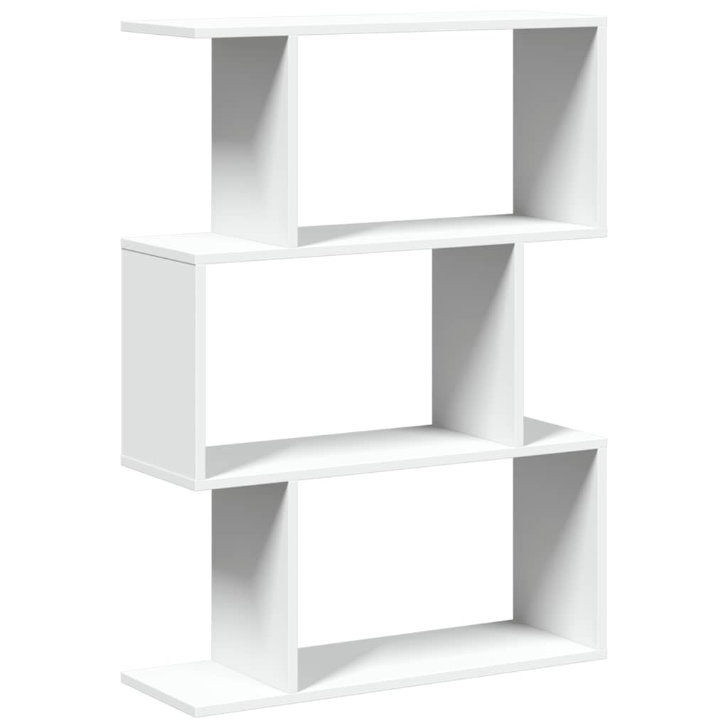 Libreria divisoria a 3 ripiani bianca 70x24x97 cm in legno ingegnerizzato