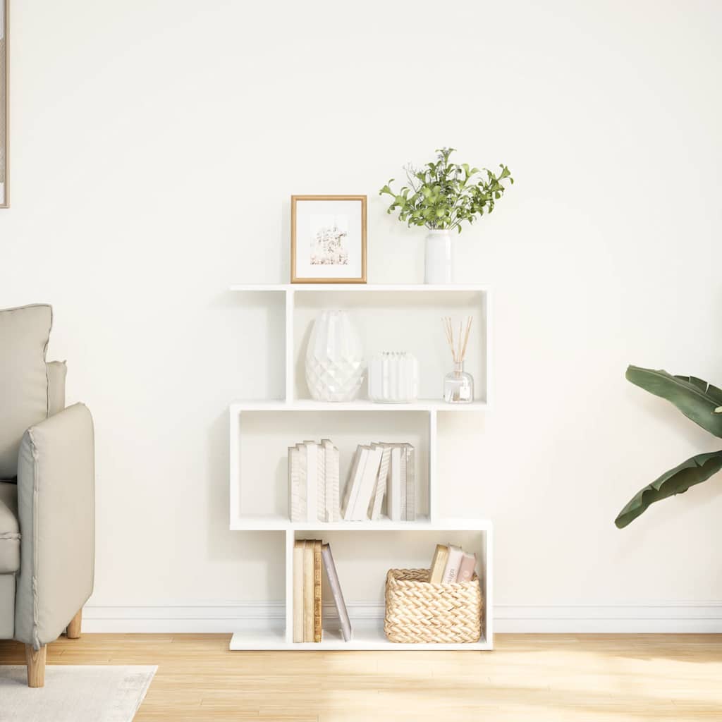 Libreria divisoria a 3 ripiani bianca 70x24x97 cm in legno ingegnerizzato