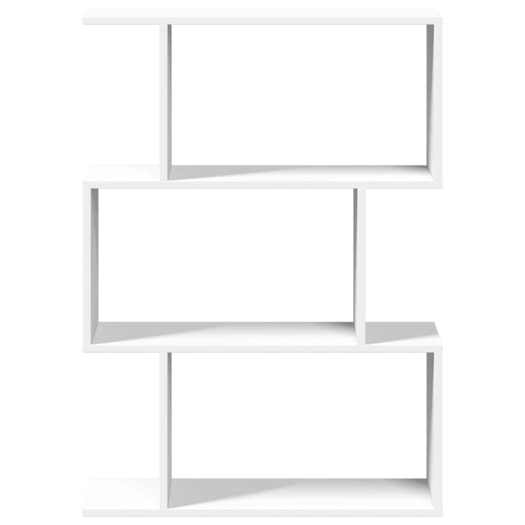 Libreria divisoria a 3 ripiani bianca 70x24x97 cm in legno ingegnerizzato