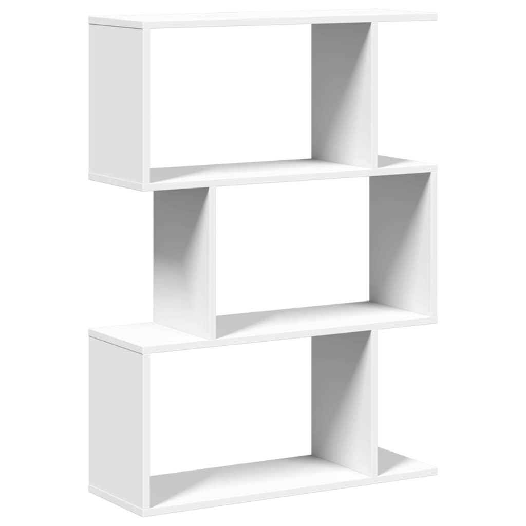 Libreria divisoria a 3 ripiani bianca 70x24x97 cm in legno ingegnerizzato