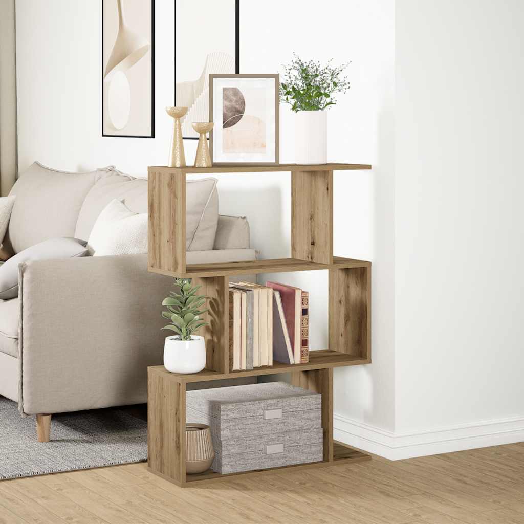 Libreria 3 Ripiani Rovere Artigianale 70x24x97 cm Truciolato