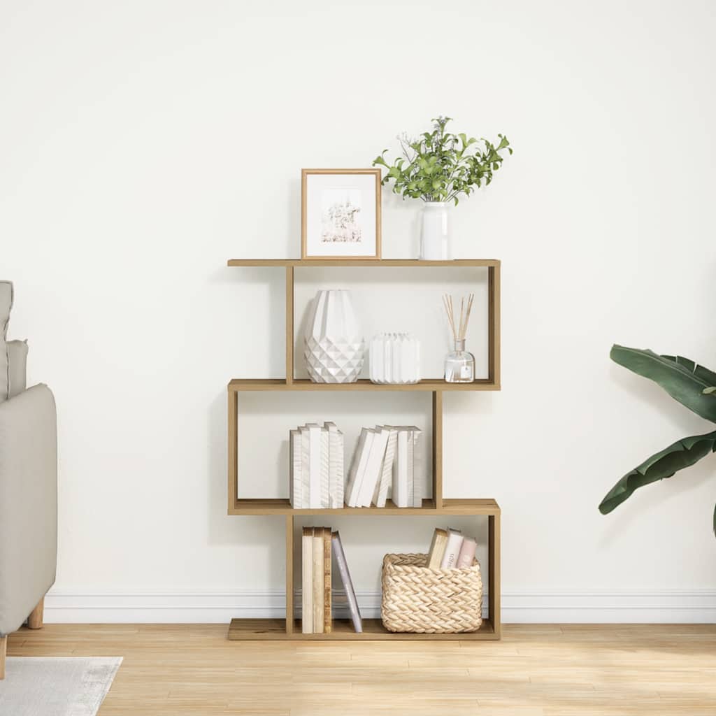 Libreria 3 Ripiani Rovere Artigianale 70x24x97 cm Truciolato